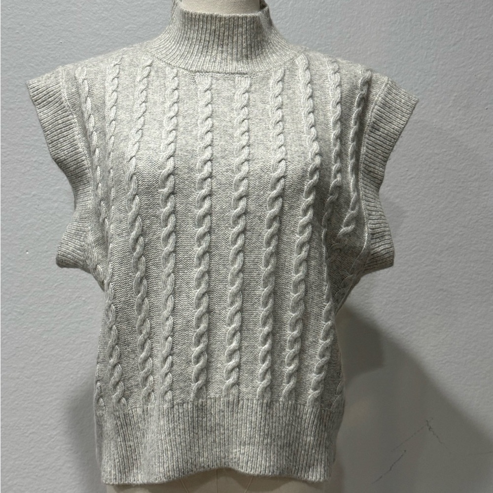 Cupcakes & Cashmere Gray Cowl Neck Sweater